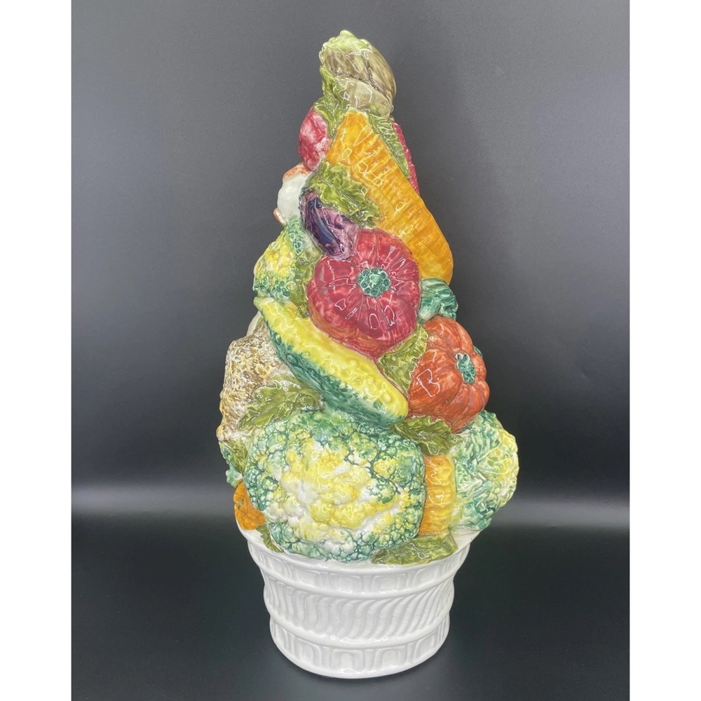 Vtg MCM Ceramic Vegetable Topiary HandPainted 15.75"H-Retro 50s Colorful Farm